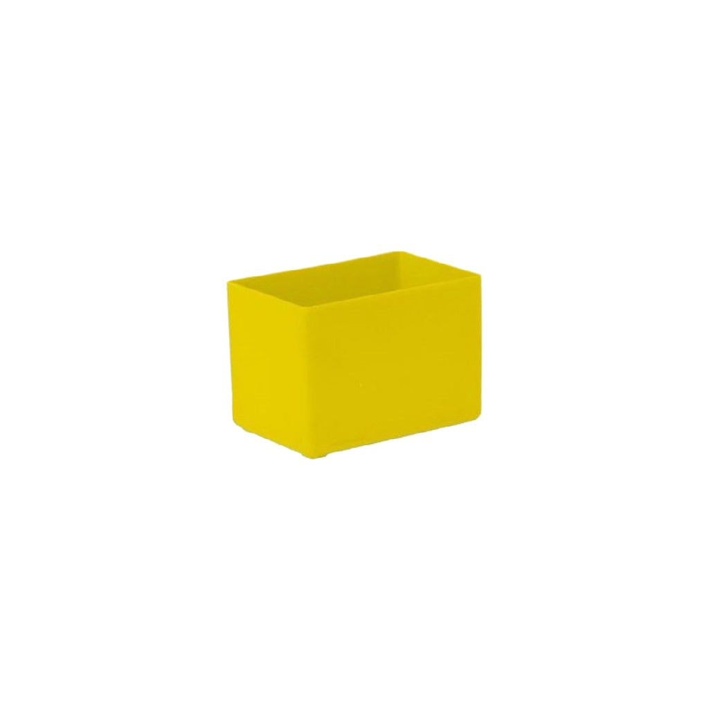Boîte de rangement jaune en plastique