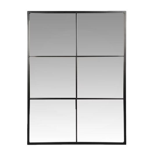 Miroir à 6 Carrés avec Cadre Noir