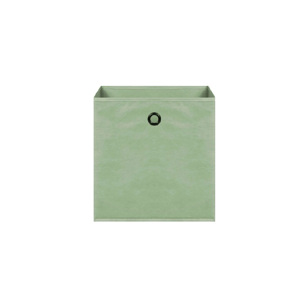 Boîte de rangement en tissu vert avec poignée