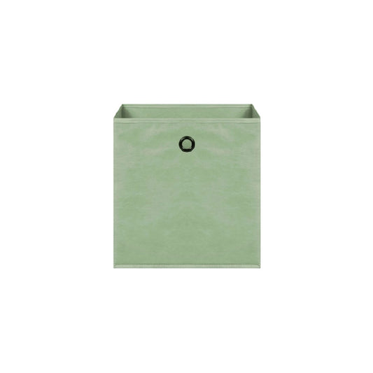 Boîte de rangement en tissu vert avec poignée